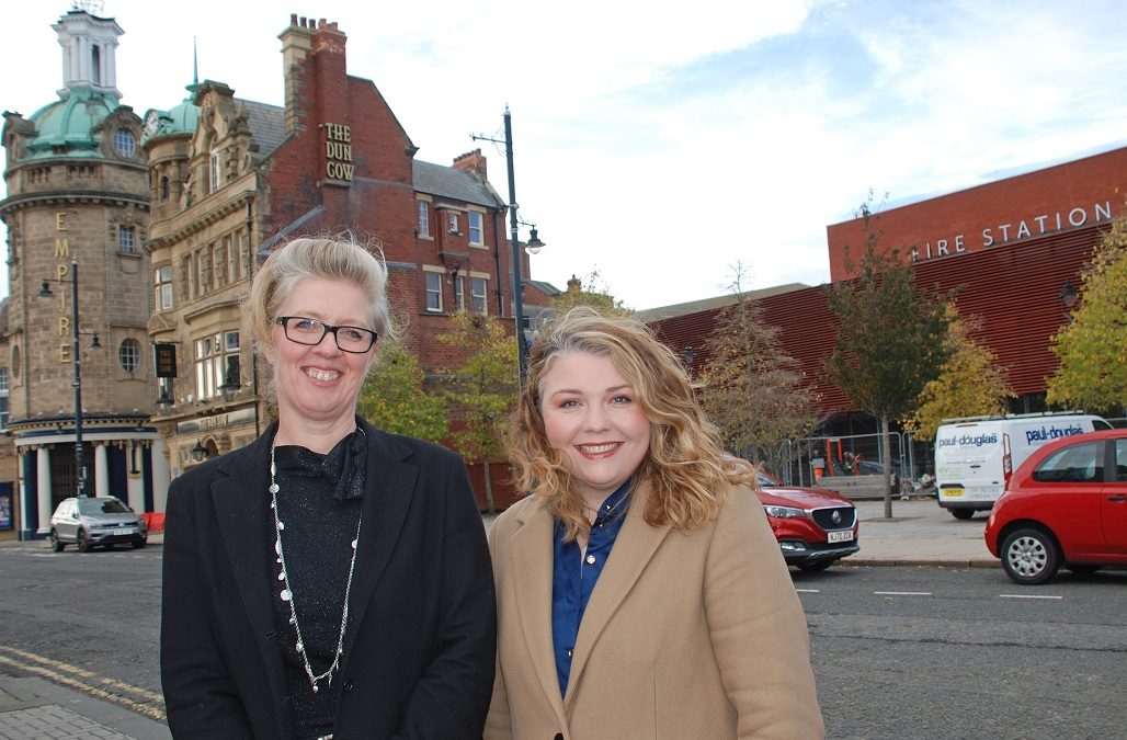 Marie Nixon, Director of the Empire, and Tamsin Austin, Director of The Fire Station outside of their venues