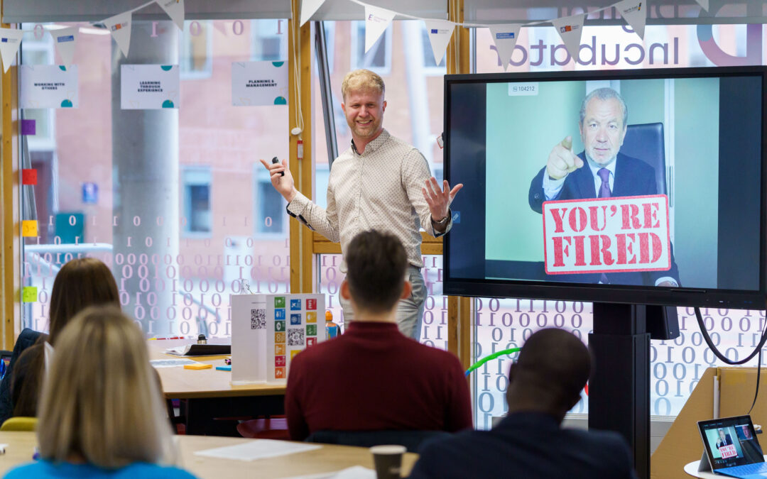 Former Apprentice finalist and motivational speaker Adam Corbally has been sharing his business knowledge and skills with the next generation of entrepreneurs at the University of Sunderland.