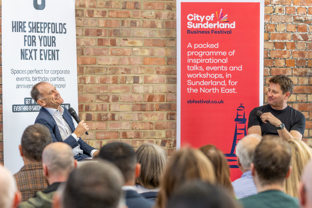Jeff Brown and George Clarke at Sunderland Business Festival