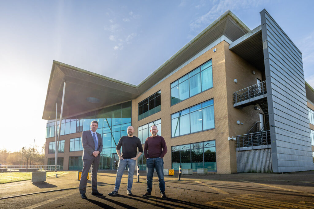 Cllr Kevin Johnston with Gordon MacPherson and John Dunnill from Moralbox