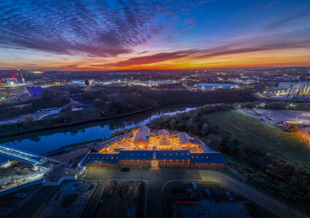 Sheepfolds Stables at night