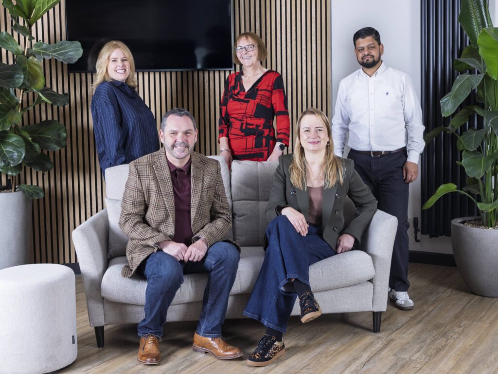Front L-R: Paul McEldon OBE North East BIC, Sophie Milliken MBE – North East BIC Back L-R: Charlotte Windebank - FIRST, Sue Parkinson - NEEAL, Abu Shama – Sunderland Bangladeshi International Centre (SBIC)
