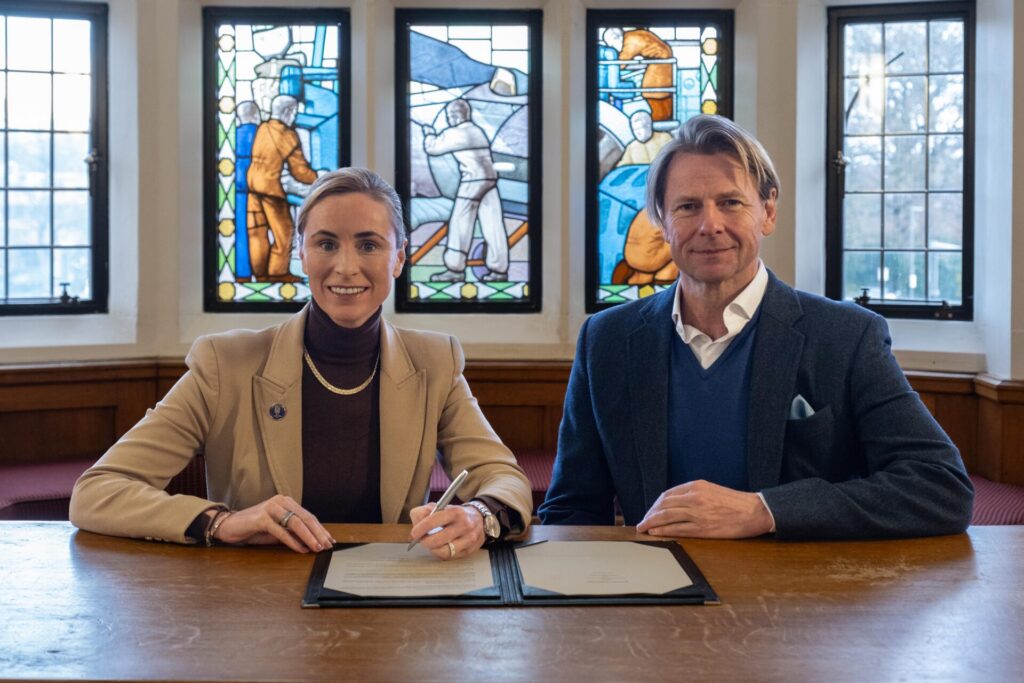 Professor Jo Maher, Pro Vice-Chancellor for Sport at Loughborough University, alongside Chester King, British Esports President