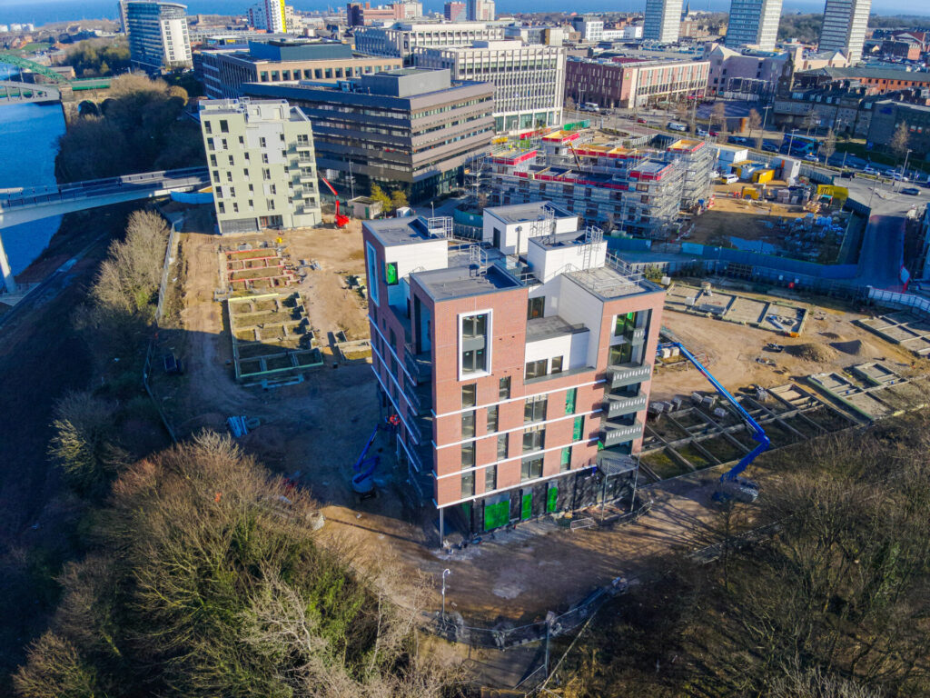 Aerial shots of the site